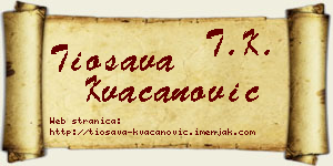 Tiosava Kvačanović vizit kartica